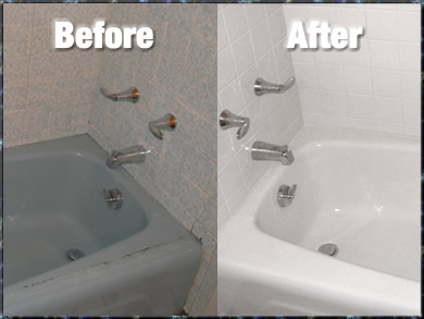 Before and After the Bathtub Refinishing Process