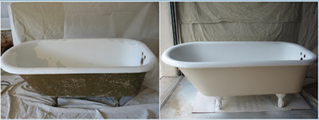 Before and After the Bathtub Refinishing Process